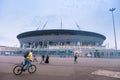 A new stadium on the Krestovsky island, known as the the Saint Petersburg Arena. Russia Royalty Free Stock Photo