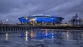 New stadium in Saint Petersburg at night Royalty Free Stock Photo