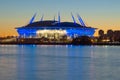 New stadium `St. Petersburg Arena` close-up of the white night Royalty Free Stock Photo