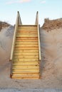 New stairway to a public beach access vertical Royalty Free Stock Photo