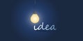 New Standout Idea - Glowing Light Bulb Concept Design Template with Handwritten Label and Copy Space