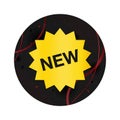 New star badge icon elegant black round button Royalty Free Stock Photo