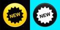 New star badge icon flat exclusive button set