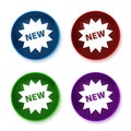 New star badge icon shiny round buttons set illustration Royalty Free Stock Photo