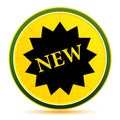 New star badge icon lemon lime yellow round button illustration