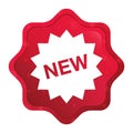 New star badge icon misty rose red starburst sticker button Royalty Free Stock Photo