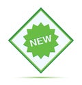 New star badge icon modern abstract green diamond button Royalty Free Stock Photo