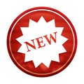 New star badge icon realistic diagonal motion red round button illustration Royalty Free Stock Photo