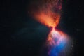 New star is born in outer space. Stars, space, dark, constellations and explosion