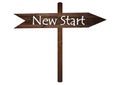 New Start Records sign on a wooden board. Royalty Free Stock Photo