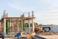 A new stick built home under construction. construction residential new house in progress at building site. Royalty Free Stock Photo