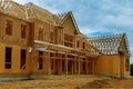 A new stick built home under construction Royalty Free Stock Photo