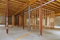 A new stick built interior construction basement renovation Royalty Free Stock Photo