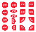 New sticker set. Red promotion labels. Modern vector flat style illustration isolated on white background. Red promotion labels Royalty Free Stock Photo