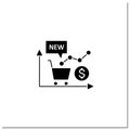 New stock markets glyph icon