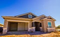 New Stucco Single Story Home Under Construction Royalty Free Stock Photo