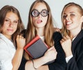 New student bookwarm in glasses against casual Royalty Free Stock Photo