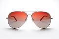 New stylish aviator sunglasses isolated on white Royalty Free Stock Photo