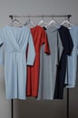 New dress collection on the hangers Royalty Free Stock Photo