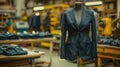 A new stylish female suit on a mannequin in an atelier workshop Royalty Free Stock Photo