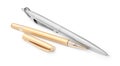 New stylish silver and golden pens isolated Royalty Free Stock Photo