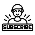 New subscriber icon, outline style