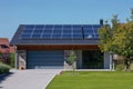 New suburban house with a photovoltaic system on the roof Royalty Free Stock Photo