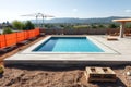 Modern swimming pool construction project Royalty Free Stock Photo