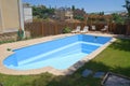 New swimming pool in a garden