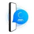 New System Update. Loading process. App update concept. System software update web banner element. Vector illustration. Royalty Free Stock Photo