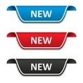 New tag label set. Attention ribbon badge. Vector illustration Royalty Free Stock Photo