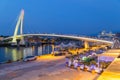 New Taipei City, Taiwan - circa August 2015: Lover Bridge of Tamsui in New Taipei City, Taiwan at sunset