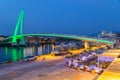 New Taipei City, Taiwan - circa August 2015: Lover Bridge of Tamsui in New Taipei City, Taiwan at sunset