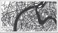 New Taipei City Taiwan Indonesia City Map in Black and White Color. Outline Map