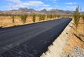 The new tarmac road in the poor mountainous areas of northern China Royalty Free Stock Photo