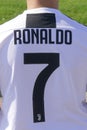 New team jersey for Cristiano Ronaldo player of Juventus fc for next season Royalty Free Stock Photo