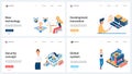 New technology development and innovation, global systems security set and tiny people