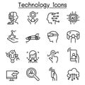 New Technology icon set in thin line style