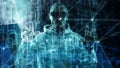 New technology machine learning new algorithm symbol concept, random data transformation, binary code zero one digits abstract