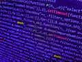 New technology revolution. Mobile app developer. Programmer working in computer screen. Abstract technological background with Royalty Free Stock Photo