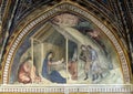 New Testament cycle fresco by Lippo Memmi in the Collegiata di Maria Assunta in San Gimignano, Italy. Royalty Free Stock Photo