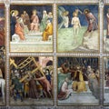 New Testament cycle fresco by Lippo Memmi in the Collegiata di Maria Assunta in San Gimignano, Italy. Royalty Free Stock Photo