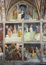 New Testament cycle fresco by Lippo Memmi in the Collegiata di Maria Assunta in San Gimignano, Italy. Royalty Free Stock Photo