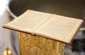 The New Testament at a greek Orthodox christening