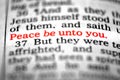New Testament Scriptures from the Bible Peace Be Unto You Royalty Free Stock Photo