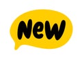 NEW Text Speech Bubble. New Word On Text Box. Vector Illustration