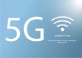 Vector 5G and wifi icon. new 5th generation mobile network logotype. high speed connection wireless systems symbol.