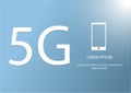 Vector 5G and telephone icon. new 5th generation mobile network logotype. high speed connection wireless systems symbol.