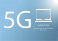 Vector 5G and computer. new 5th generation mobile network logotype. high speed connection wireless systems symbol.