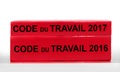 New thinner French labor code book, labor code law reform in France concept Royalty Free Stock Photo